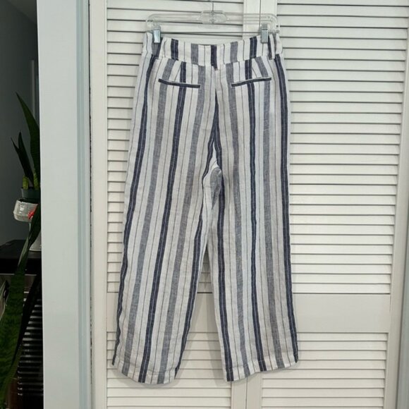 100 Linen Wide Leg Pants - Sailor Stripes - Picture 11 of 15